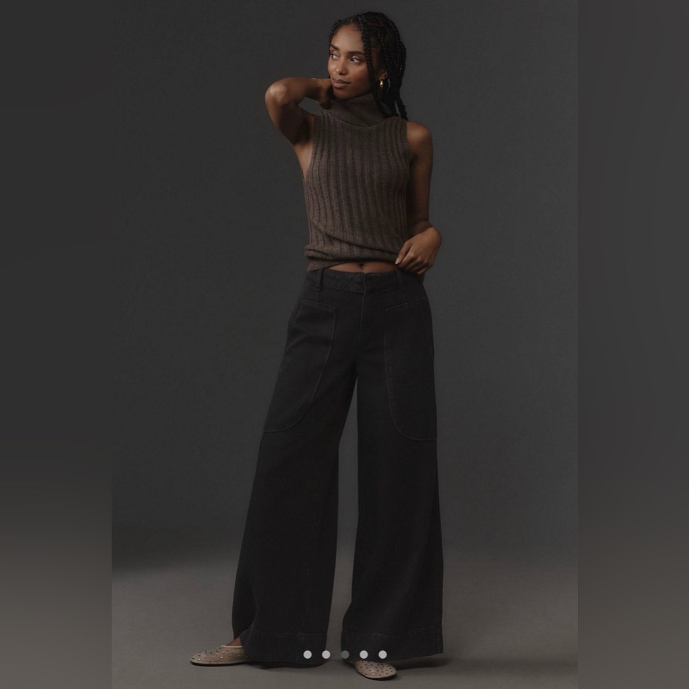 Anthropologie Deep Pocket Wide Leg Jeans